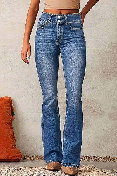 Cat Whisker Washed Bootcut Jeans