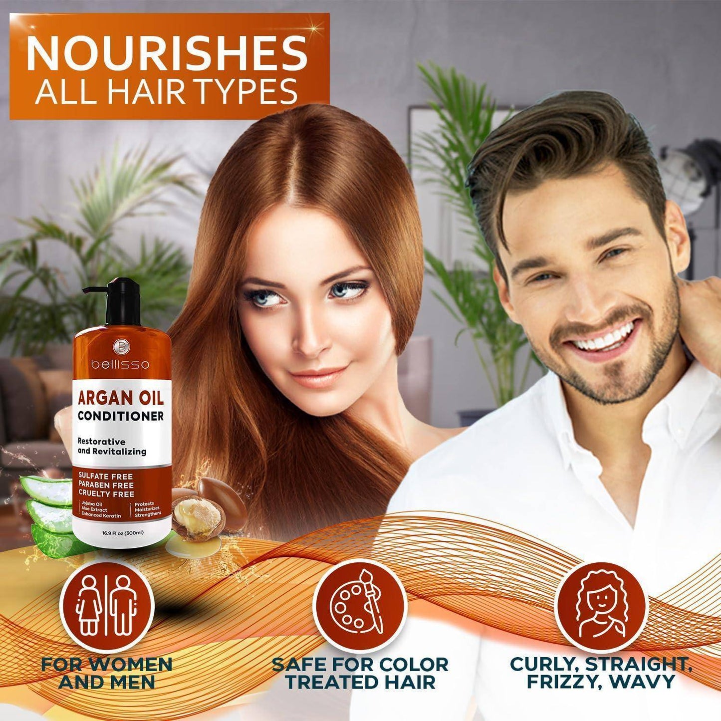 Argan Oil Conditioner Sulfate Free with No Parabens Moroccan Botanicals for - Clothes For Her Online Store