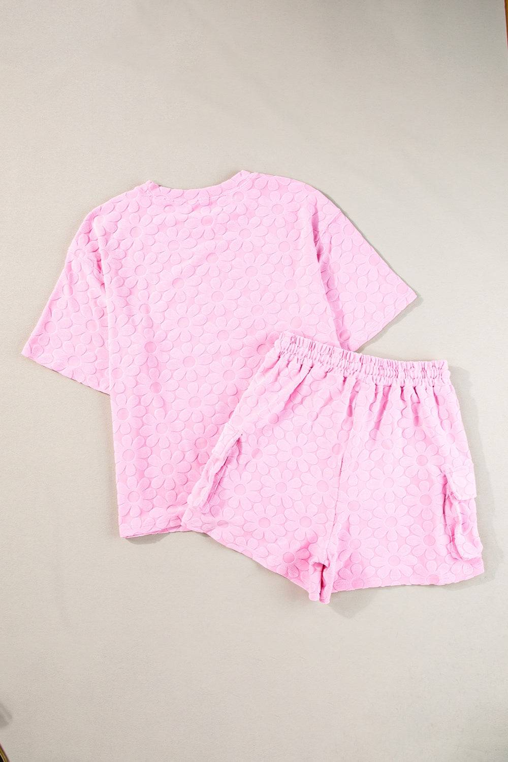 Round Neck Half Sleeve Top and Shorts Set - Clothes For Her Online Store