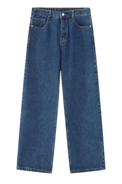 Wide Leg Jeans with Pockets - Clothes For Her Online Store