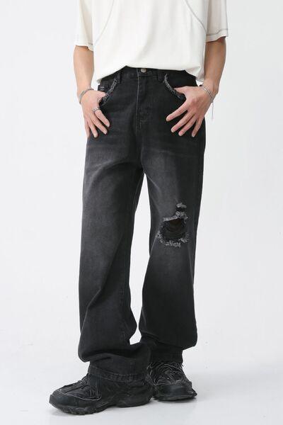 Distressed Mid Rise Men's Jeans