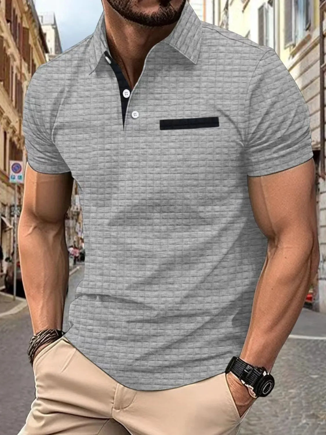 Men's Full Size Collared Neck Short Sleeve Polo Plus Size