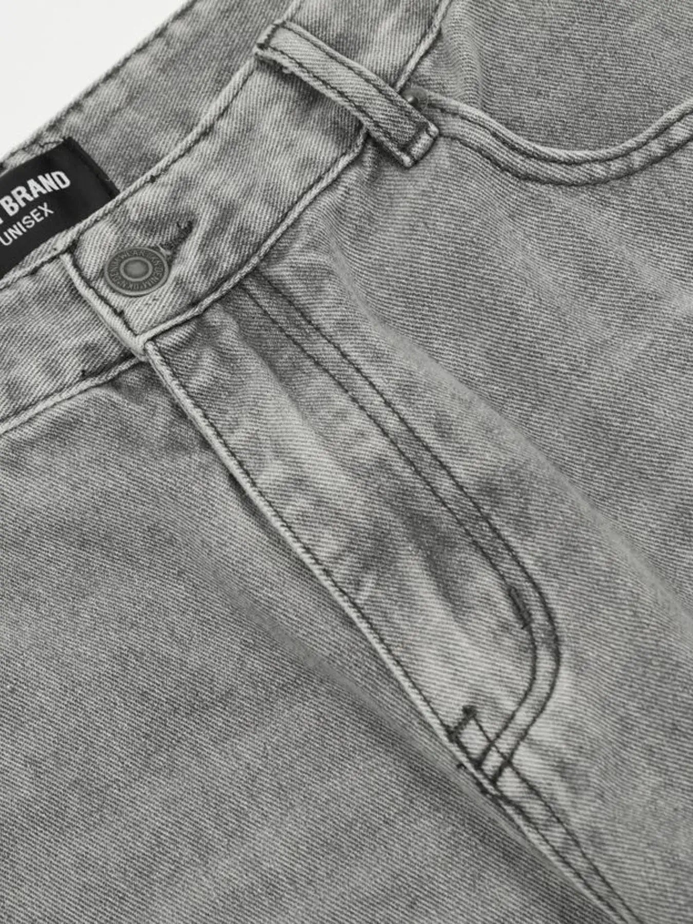 Men's High-Rise Wide Leg Washed Jeans