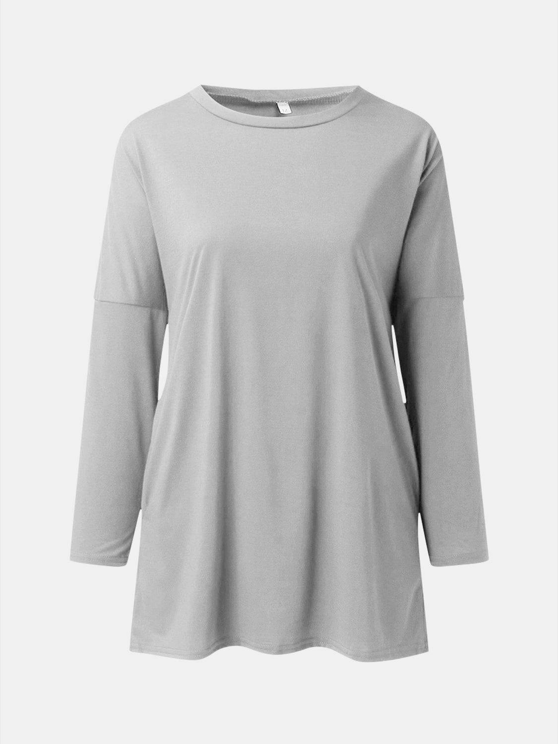 Full Size Round Neck Long Sleeve T-Shirt - Clothes For Her Online Store