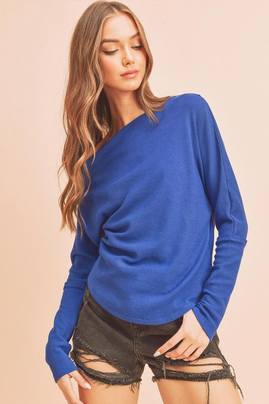 Aemi + Co One Shoulder Long Sleeve Knit Top - Clothes For Her Online Store