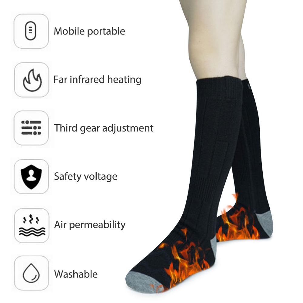 Battery Heated Socks Rechargeable Thermal Warming Socks Winter Skiing