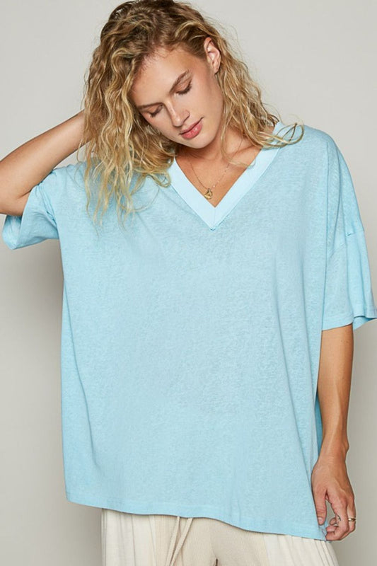 POL V-Neck Half Sleeve T-Shirt - Clothes For Her Online Store