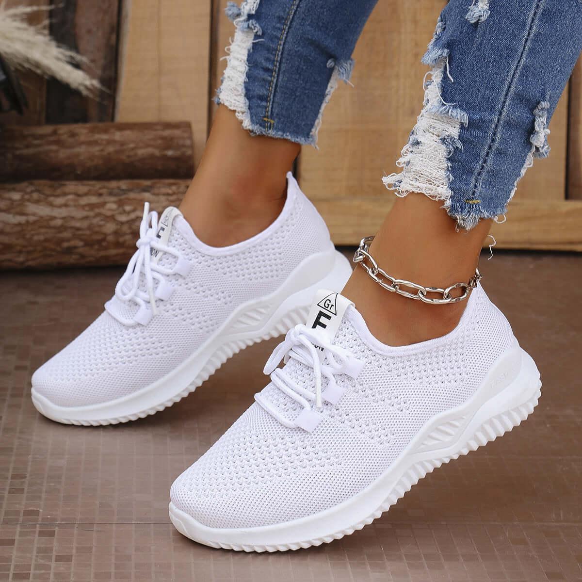 Breathable Mesh Lace Up Athletic - Clothes For Her Online Store