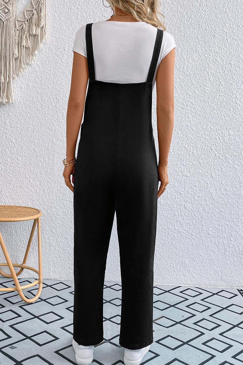 Pocketed Wide Strap Overall - Clothes For Her Online Store