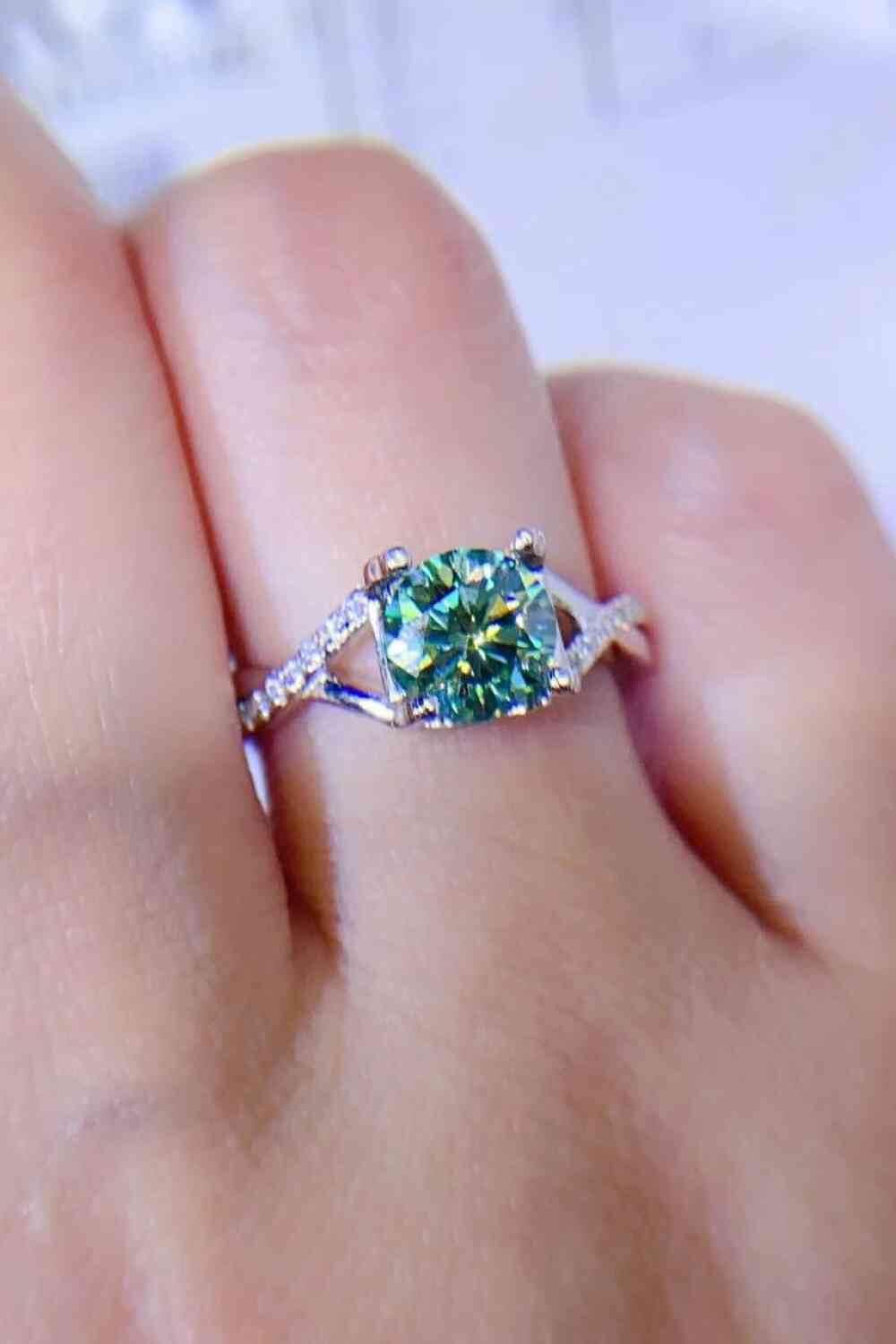 1 Carat Moissanite 925 Sterling Silver Ring - Clothes For Her Online Store