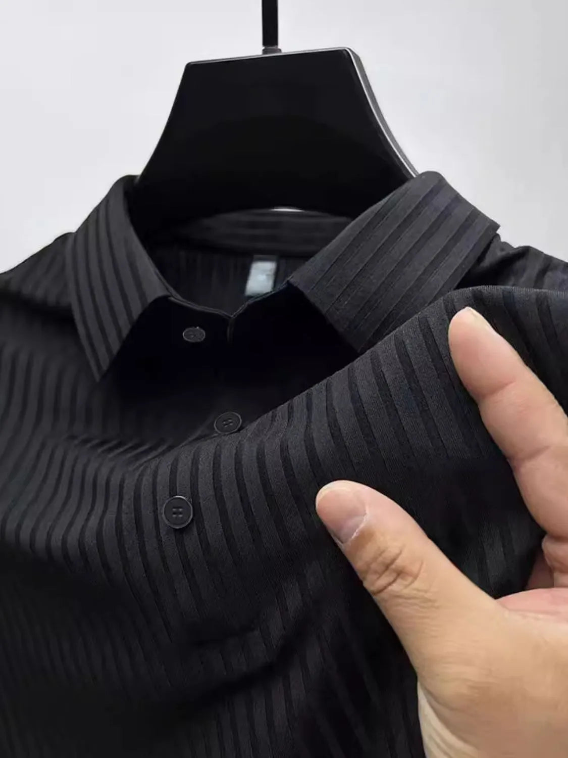Men's Full Size Button Detail Short Sleeve Polo Plus Size