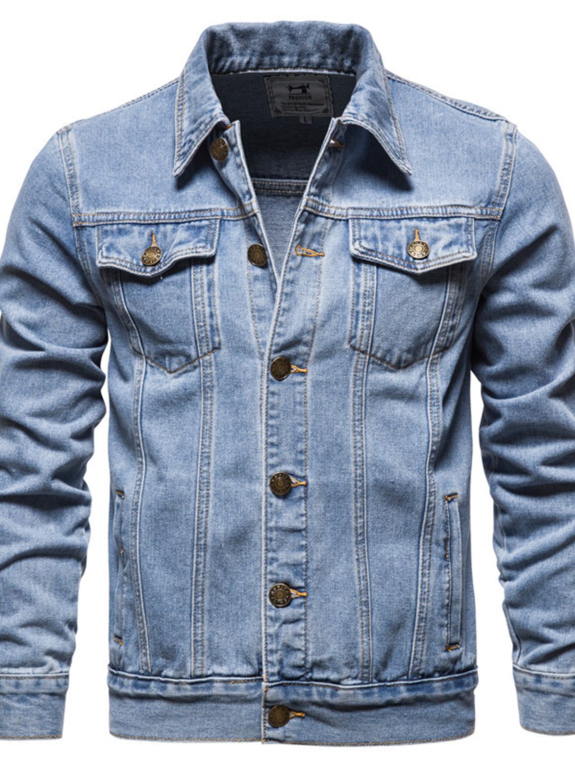 Men's Button Down Long Sleeve Denim Jacket - Clothes For Her Online Store