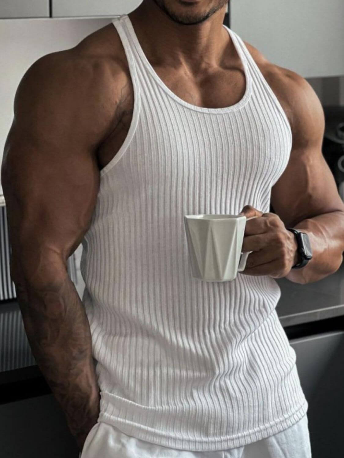Men's Plus Size Round Neck Tank