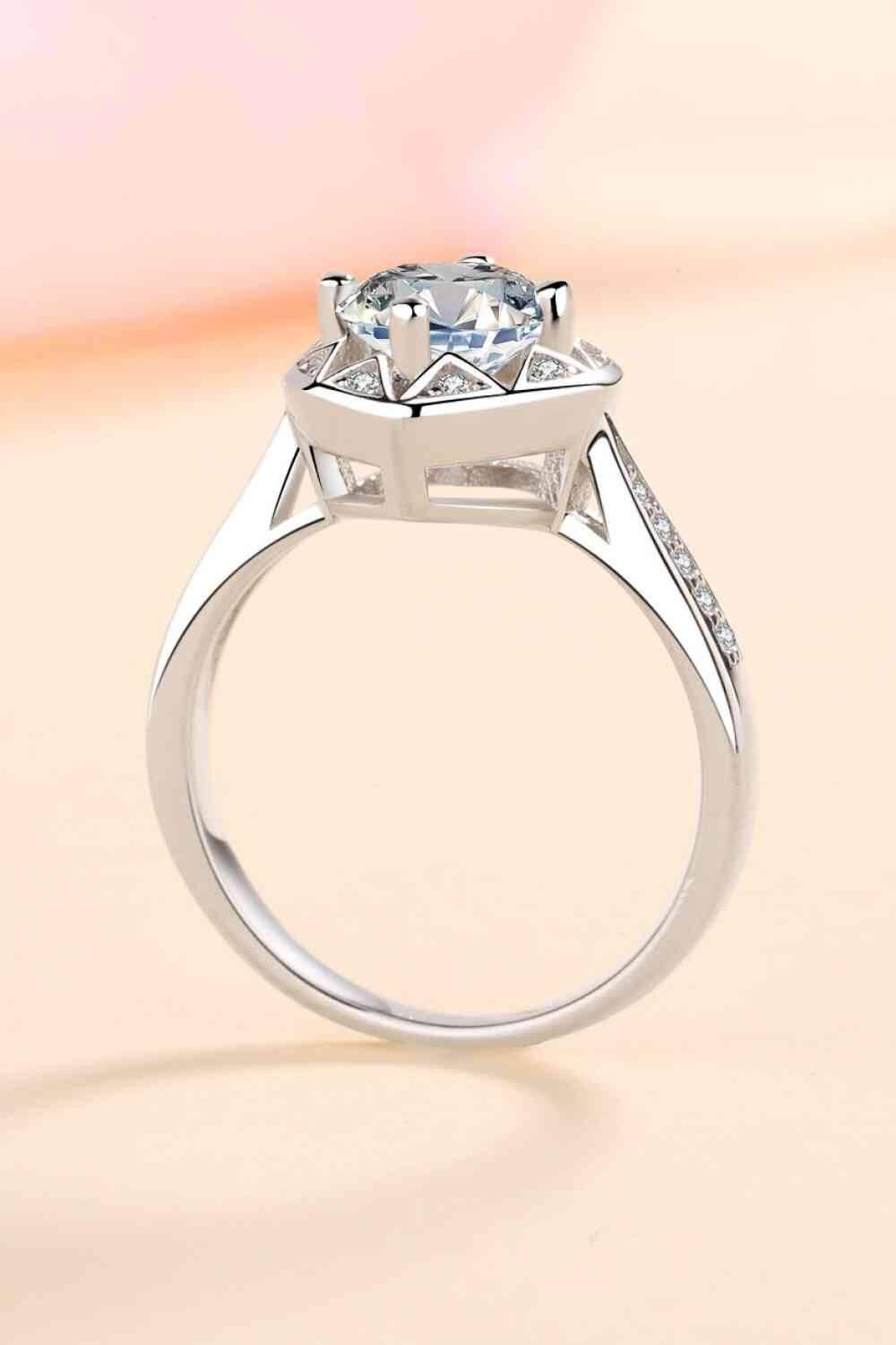 Moissanite Heart Ring