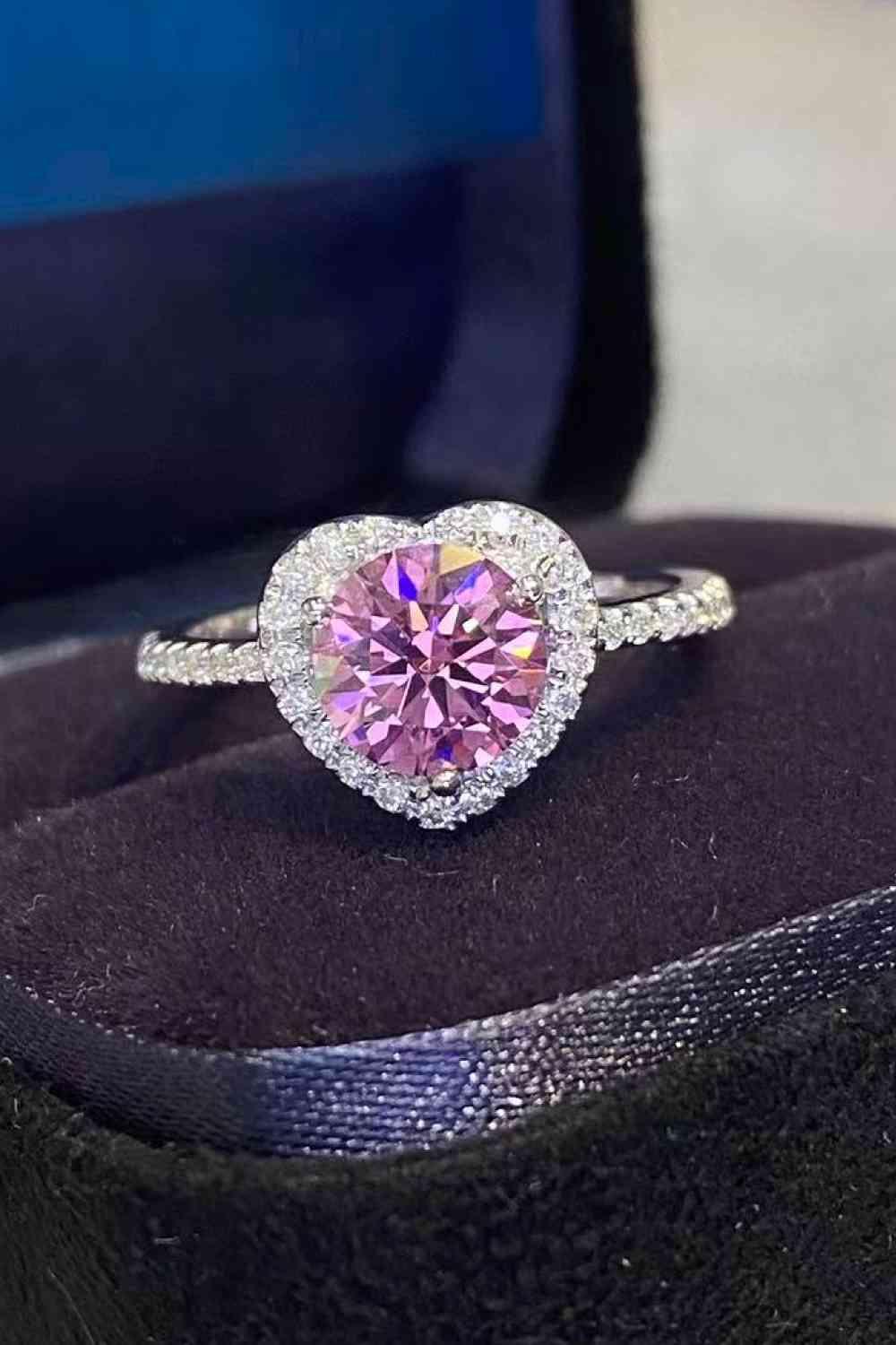 Lifelong Journey 1 Carat Moissanite Heart Ring - Clothes For Her Online Store