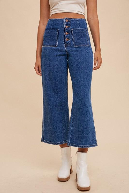 Annie Wear Button Fly High Waist Jeans - Clothes For Her Online Store