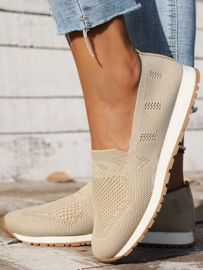 Mesh Round Toe Flat Slip-Ons