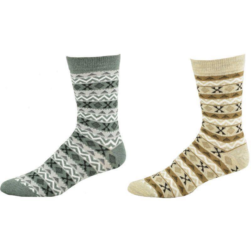 Women's Acrylic Fairisle Crew Socks - 2 Pairs