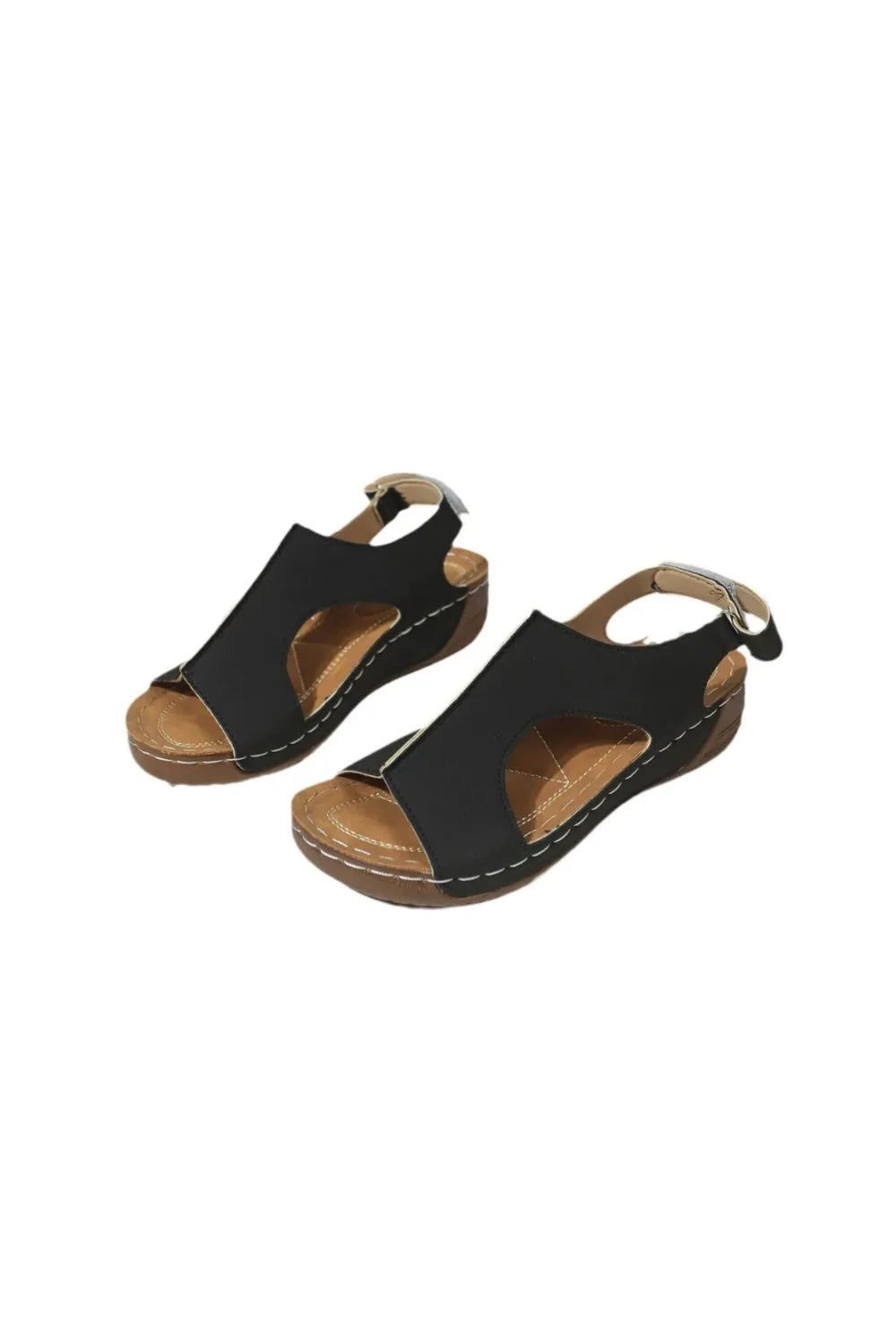 Peep Toe Cutout Wedge Sandals