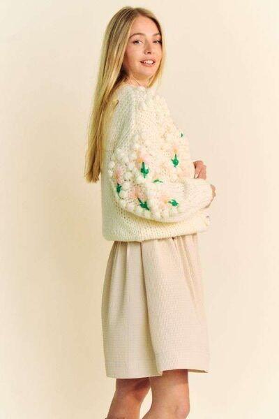 Davi & Dani Floral Pattern Button Down Cardigan - Clothes For Her Online Store