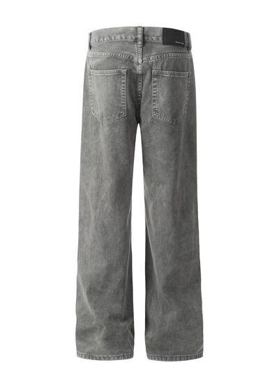 Men's Straight Leg Jeans with Pockets - Clothes For Her Online Store