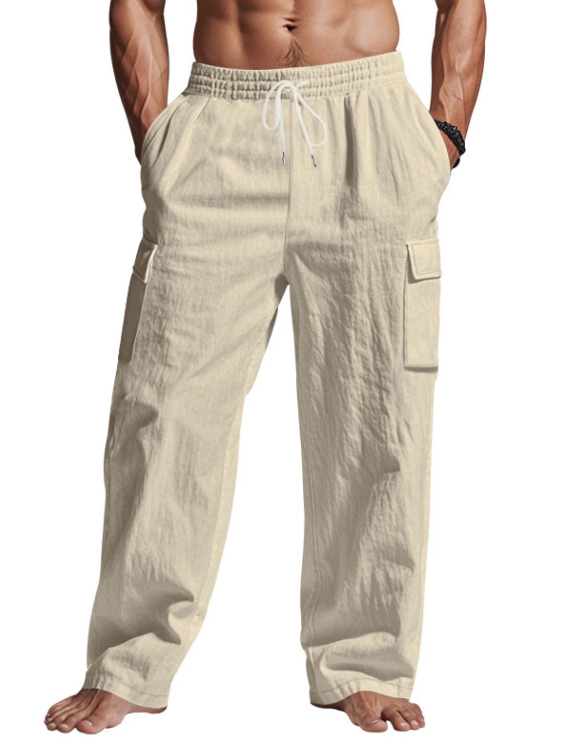 Men's Full Size Drawstring Pants with Pockets Plus Size - Clothes For Her Online Store