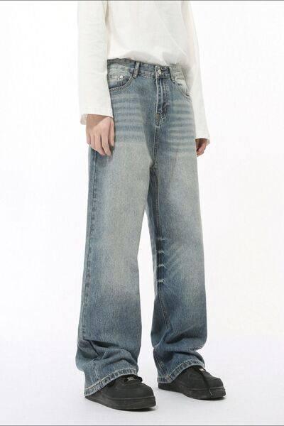 High Rise Wide Leg Casual Jeans