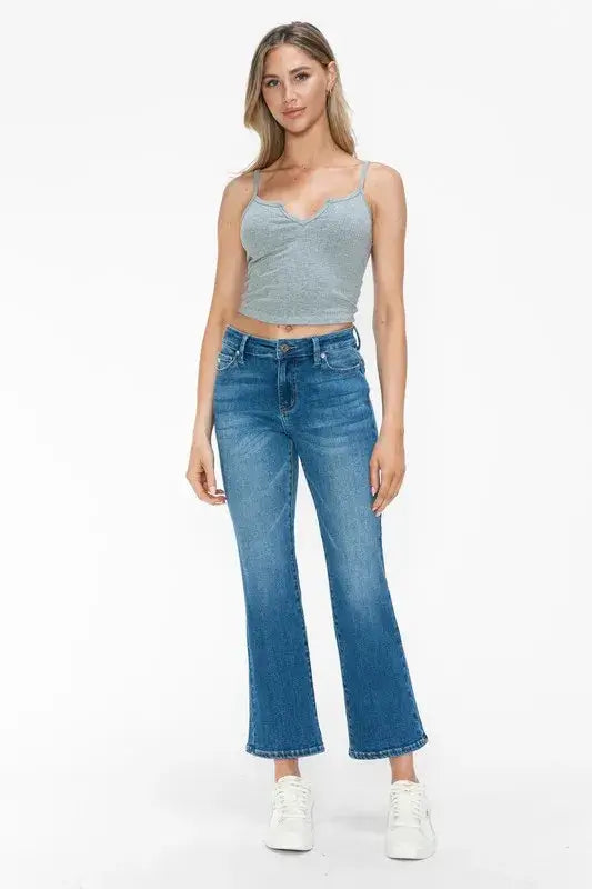 bytos Full Size Cat's Whiskers Mid Rise Ankle Jeans