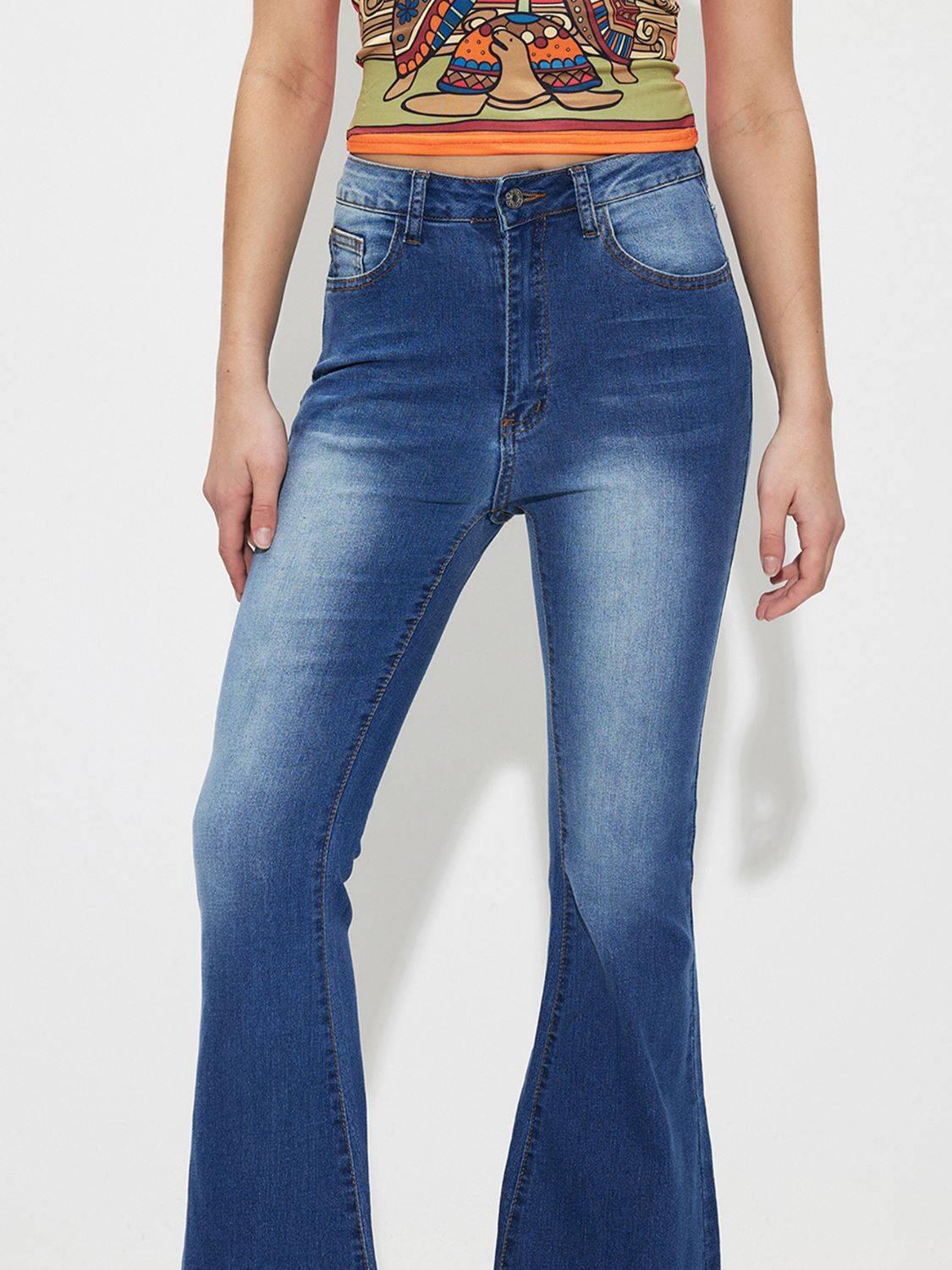 Mid-Rise Waist Bootcut Jeans - Clothes For Her Online Store