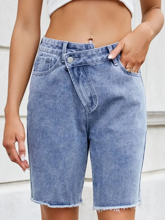 Raw Hem Denim Shorts