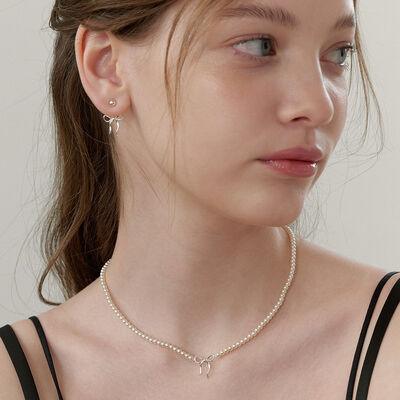 Copper Pearls Bow Necklace - Clothes For Her Online Store