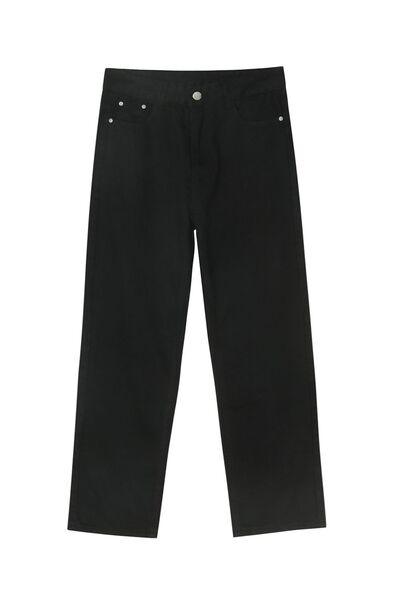 Straight Leg Jeans with Pockets - Clothes For Her Online Store