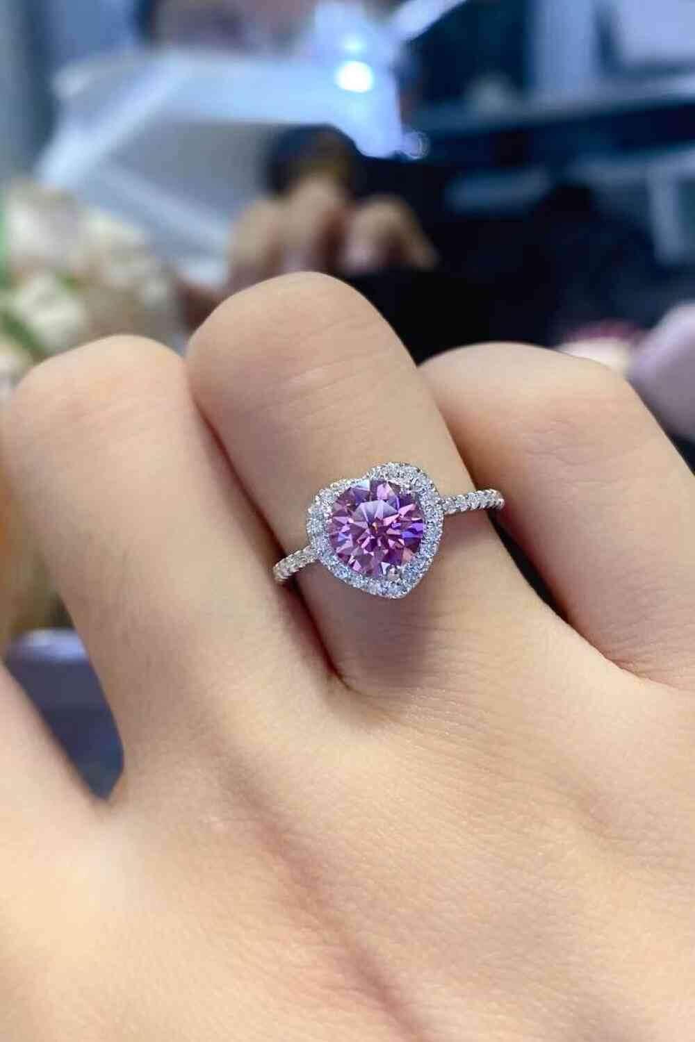 Lifelong Journey 1 Carat Moissanite Heart Ring - Clothes For Her Online Store