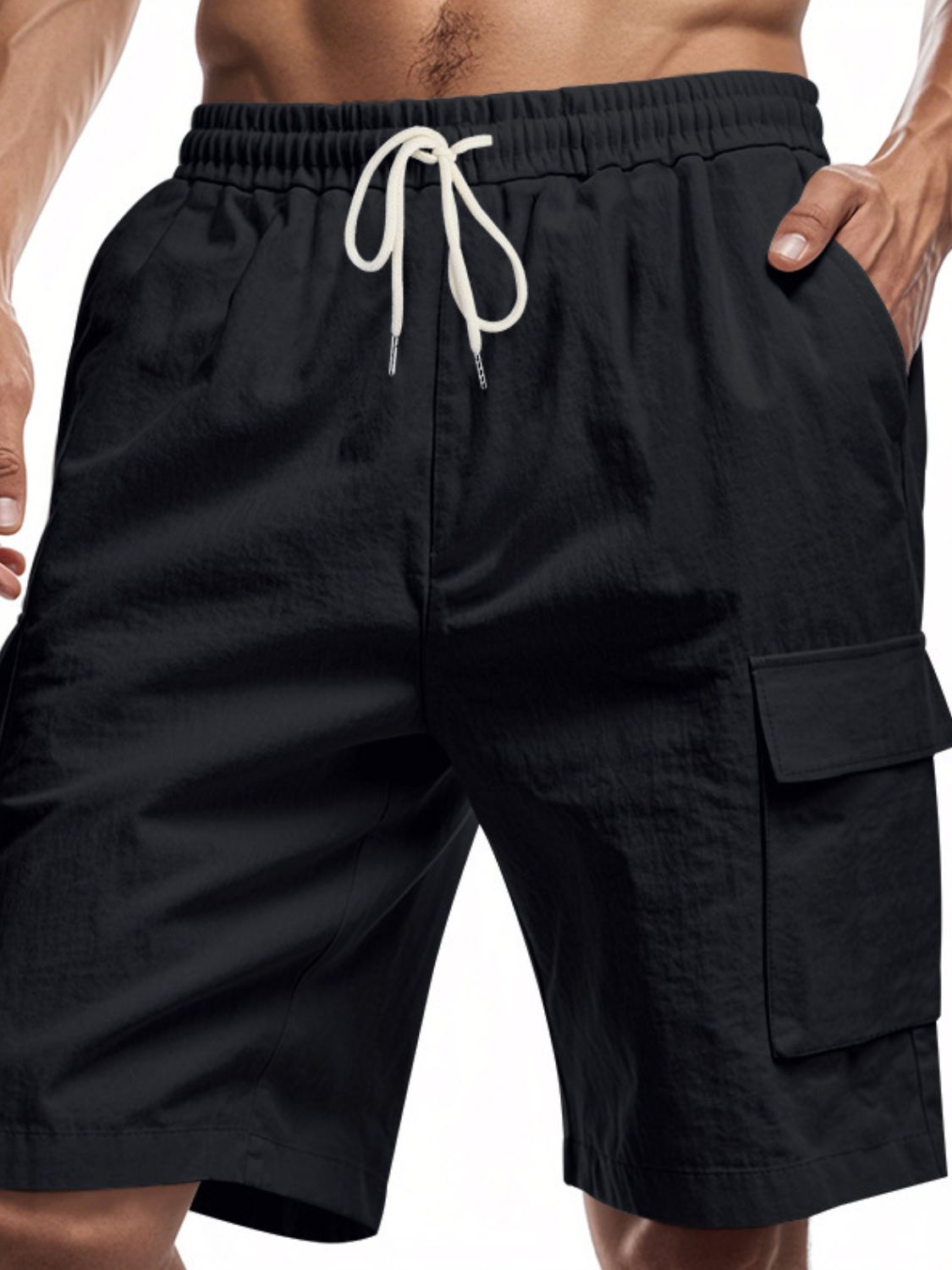 Men's Full Size Drawstring Shorts with Cargo Pockets Plus Size - Clothes For Her Online Store