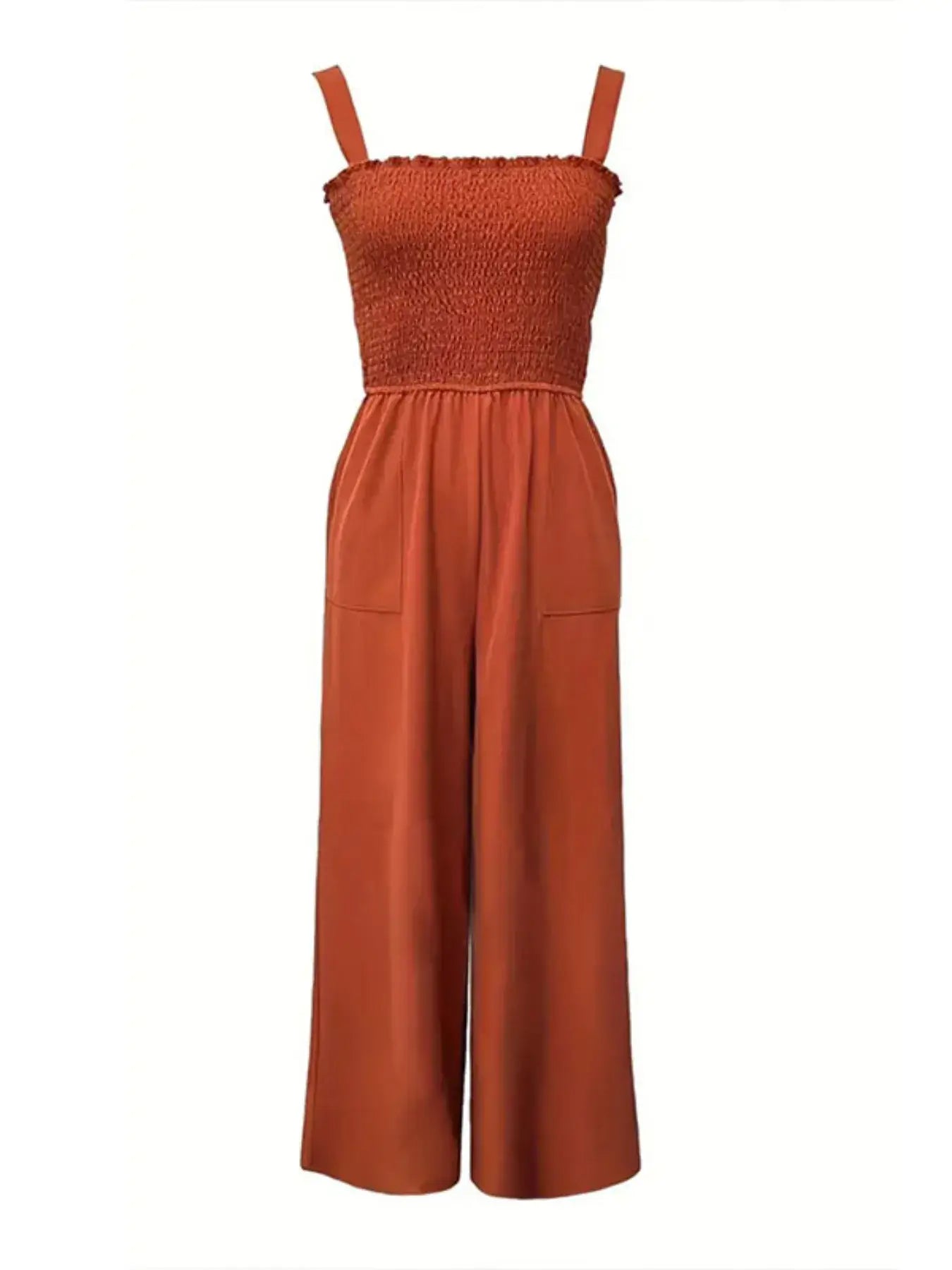 Smocked Wide Leg Jumpsuit
