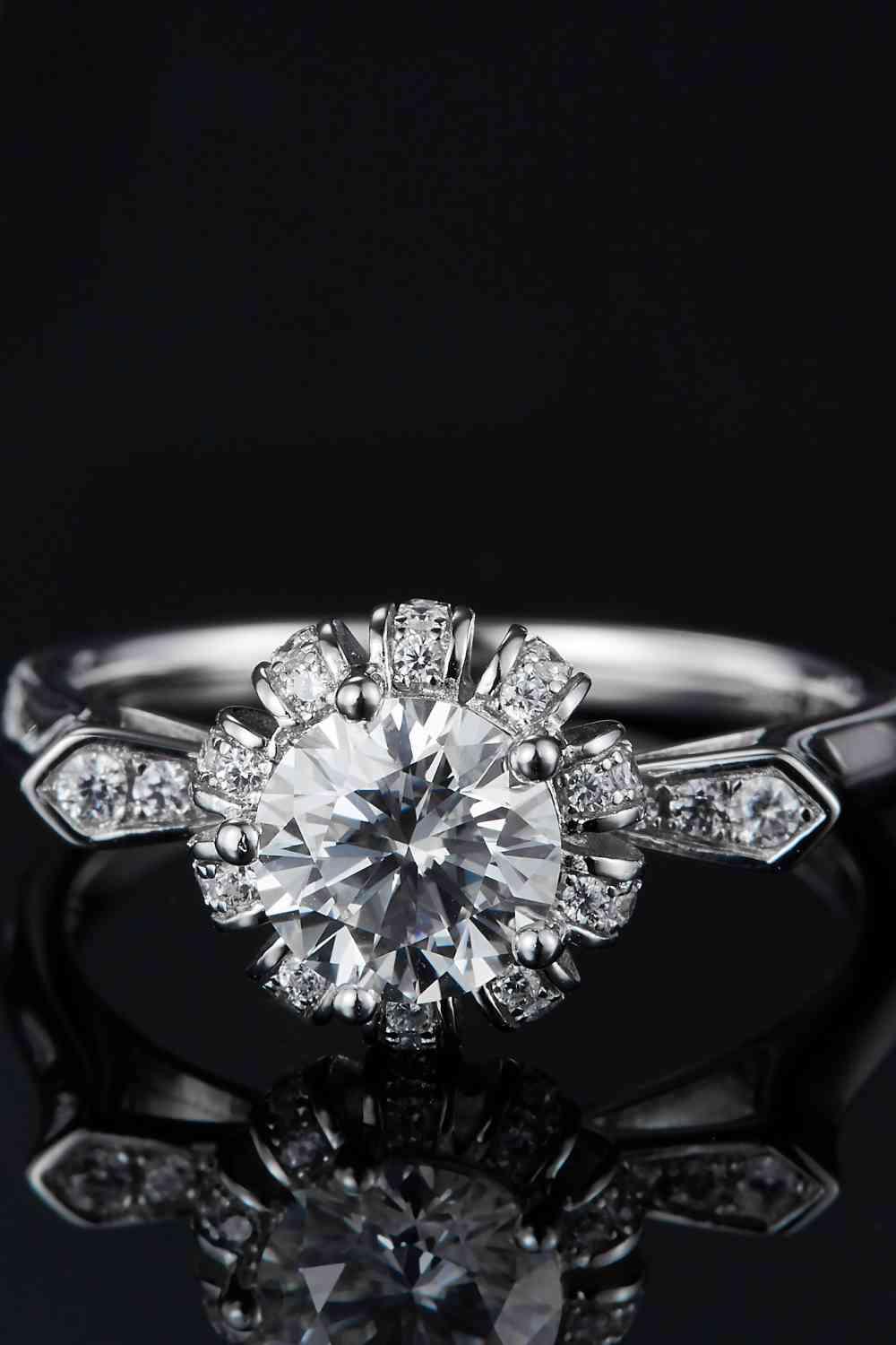 1 Carat Moissanite 925 Sterling Silver Ring - Clothes For Her Online Store