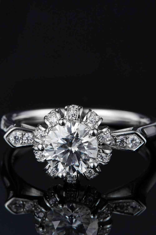 1 Carat Moissanite 925 Sterling Silver Ring - Clothes For Her Online Store