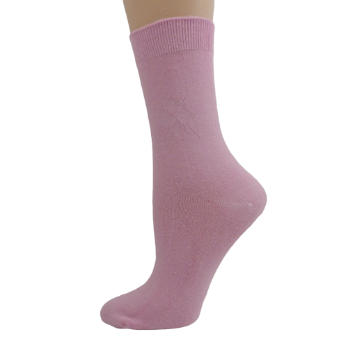 Women's Bamboo Crew Socks in a Classic Diamond Argyle Pattern