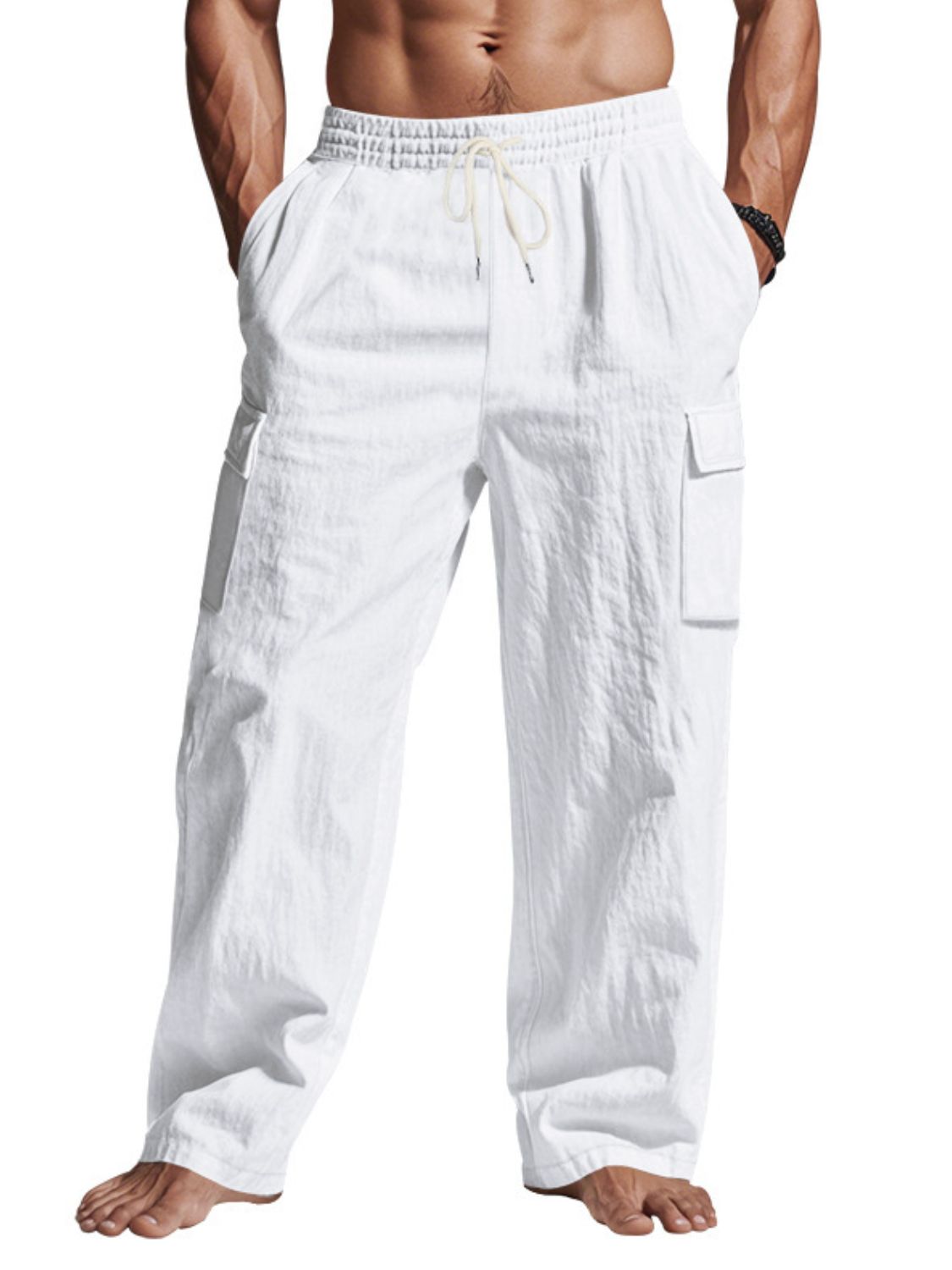 Men's Full Size Drawstring Pants with Pockets Plus Size - Clothes For Her Online Store