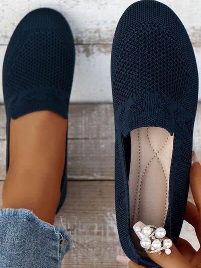 Mesh Round Toe Flat Slip-Ons