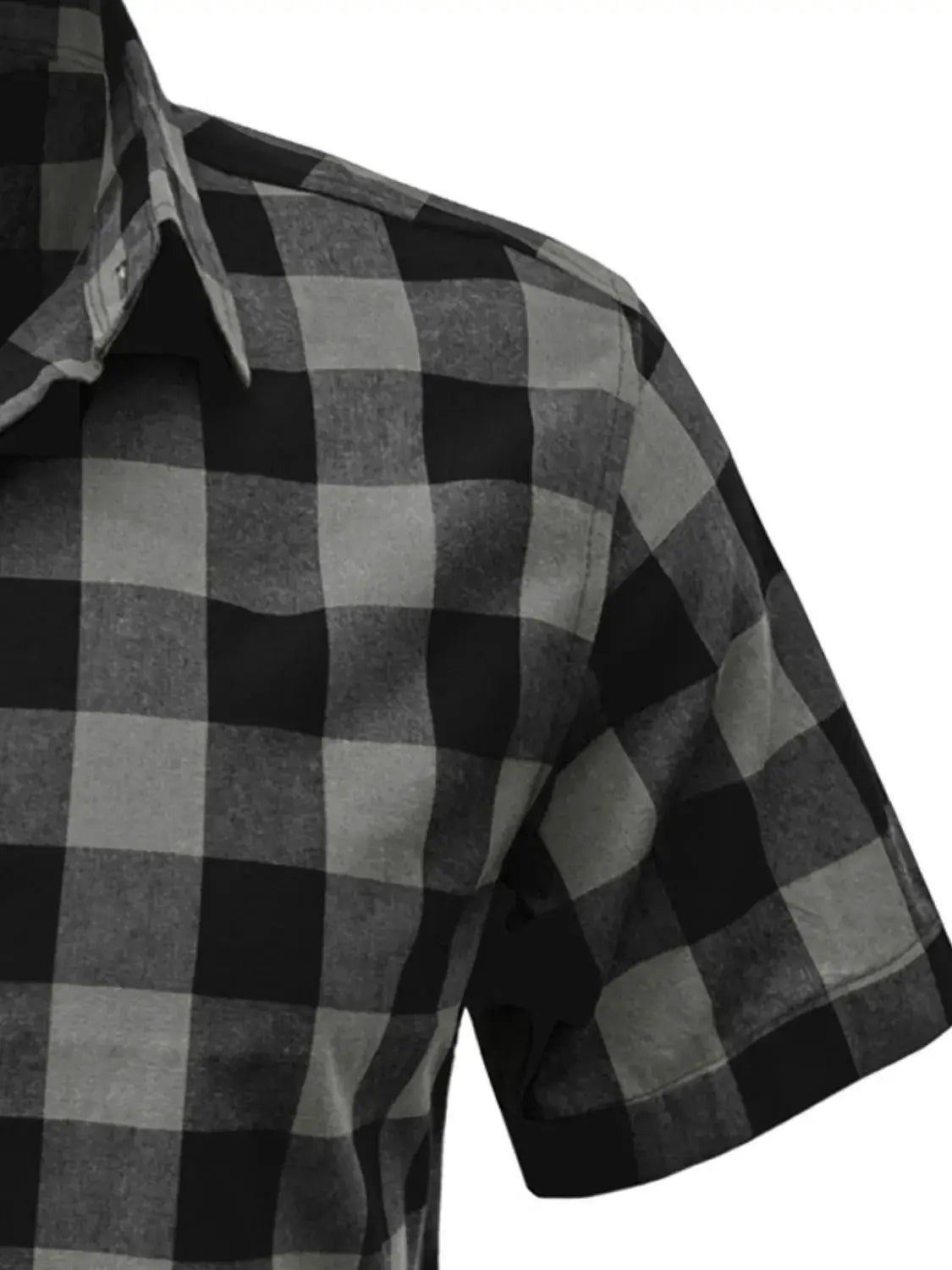 Men's Plaid Button Up Short Sleeve Shirt