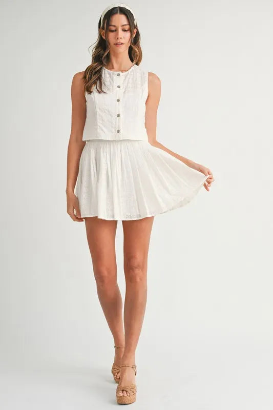 MABLE Eyelet Lace Top and Mini Skirt Set - Clothes For Her Online Store