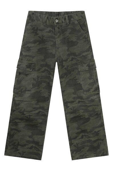 Camouflage Cargo Jeans with Pockets - Clothes For Her Online Store