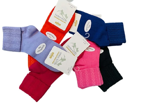 Colorful Socks - Sierra Socks Women Triple Cuff Crew Cotton Colorful