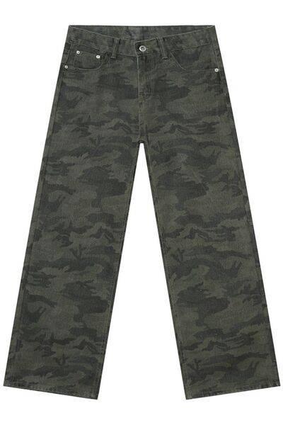 Camouflage Jeans with Pockets