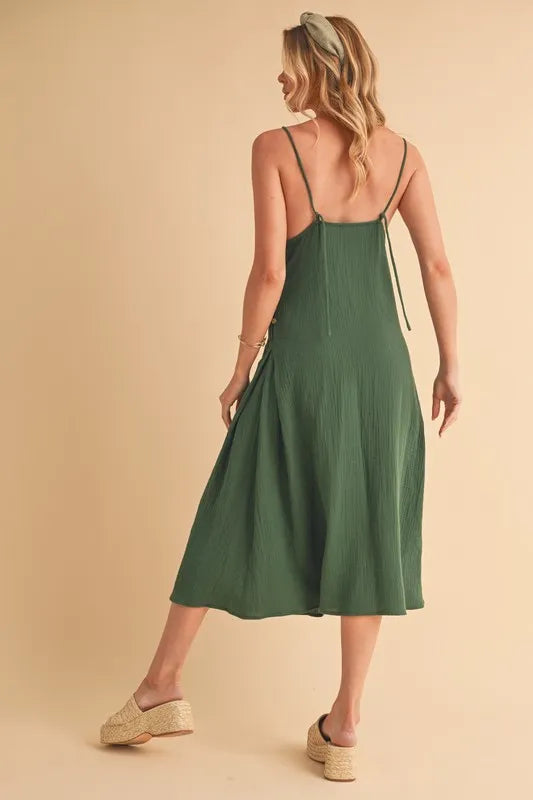 Aemi+Co Side Button Midi Cami Dress