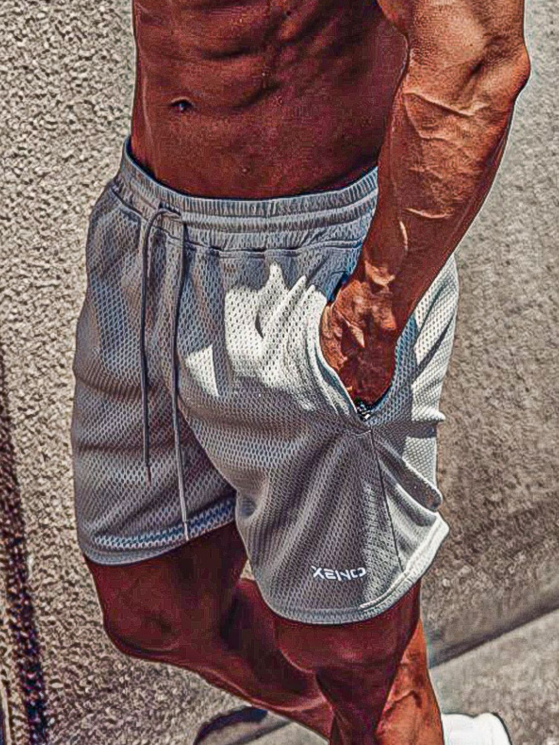 Men's Plus Size Drawstring Breathable Shorts