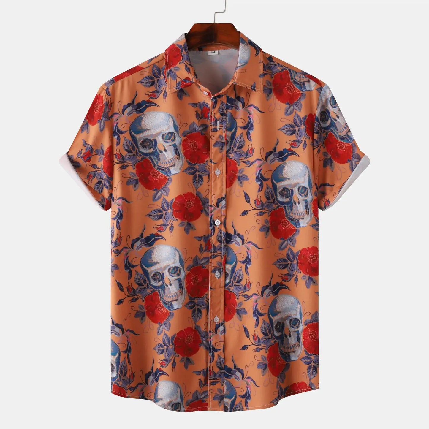 Men's Full Size Printed Short Sleeve Casual Shirt Plus Size