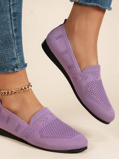 Mesh Round Toe Flat Slip-Ons