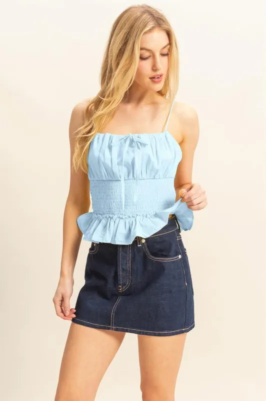 HYFVE Poplin Smocked Waist Summery Cami Top